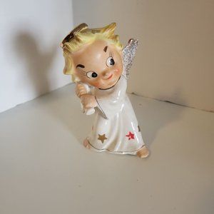Vintage Wales Made in Japan Ceramic 3.5" Baseball Playing Angel